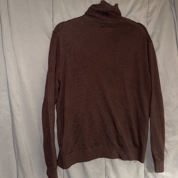 Banana Republic Merino Wool Womens Sweater L Brown Knit Turtleneck Pullover - Picture 6 of 10